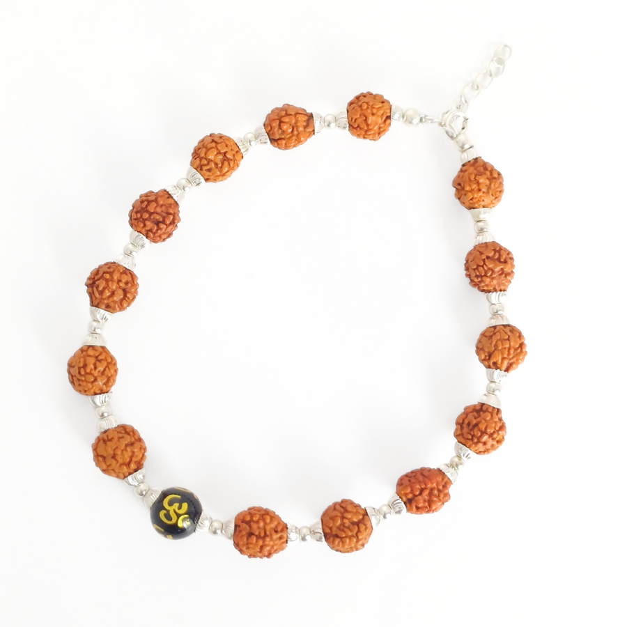 Rudraksh Om Bracelet Adjustable