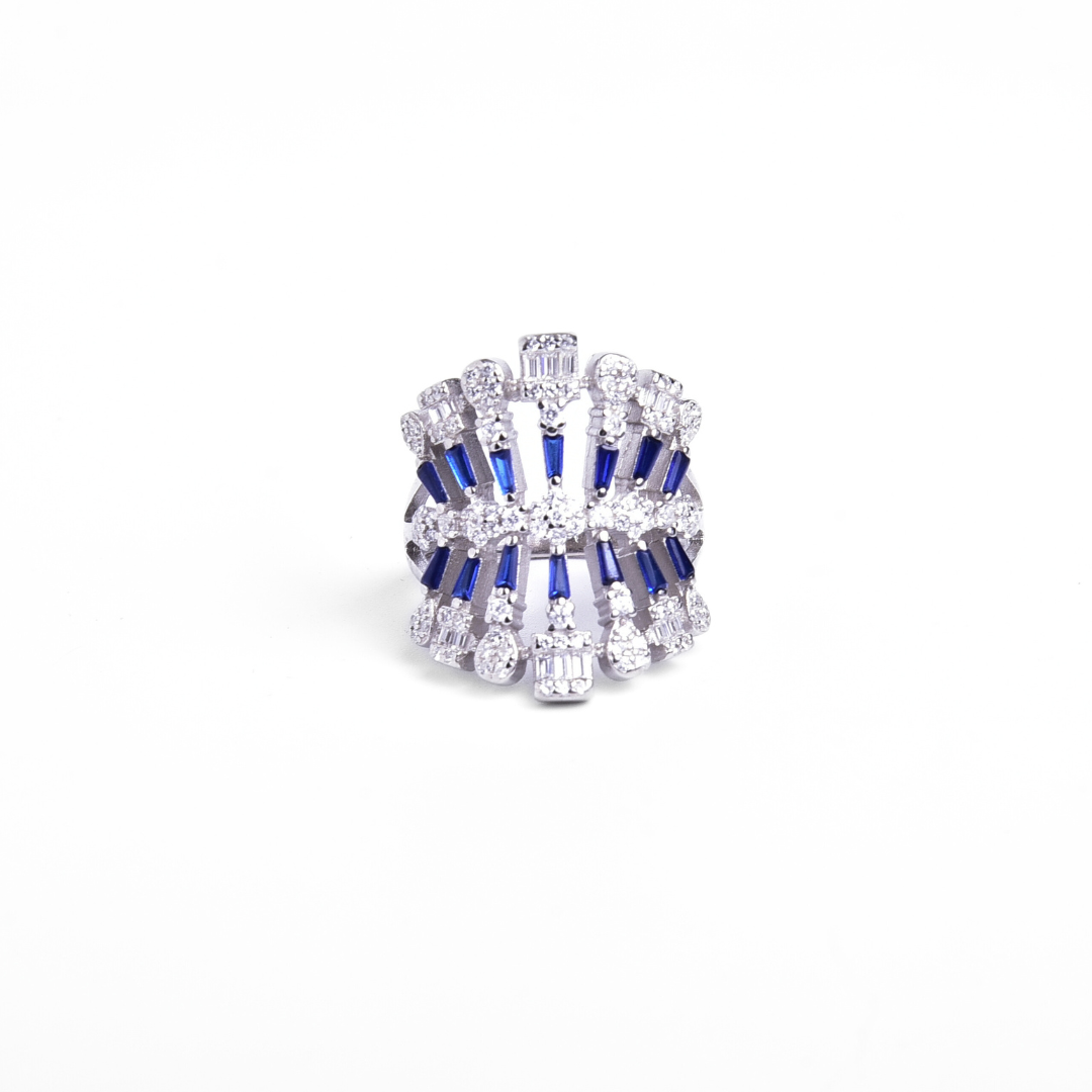 Sapphire Firework Ring 14 mm / 6.48 g