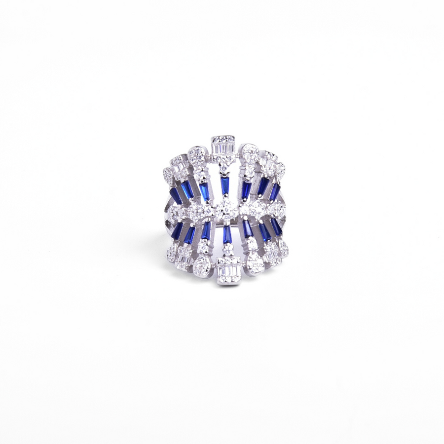 Sapphire Firework Ring 14 mm / 6.48 g