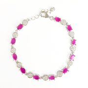 Shimmering Rubies Bracelet Adjustable