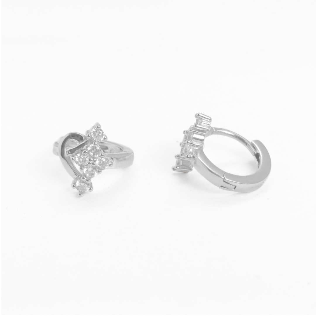 Sparkling Crescent Hoop Earrings 2.83 g