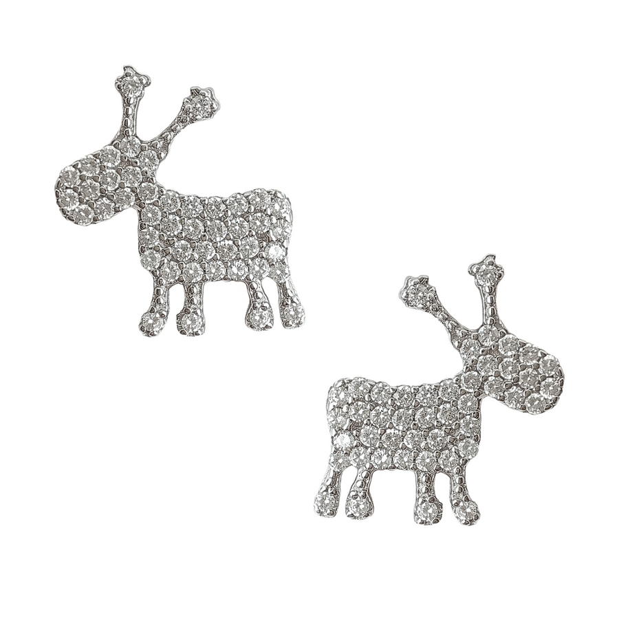 Sparkling Reindeer Studs Free Size