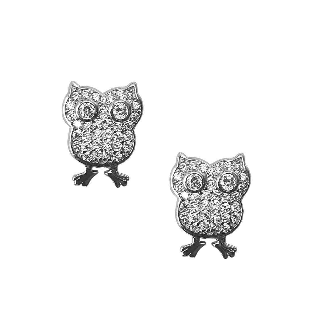Sparkly Owl Studs Free Size