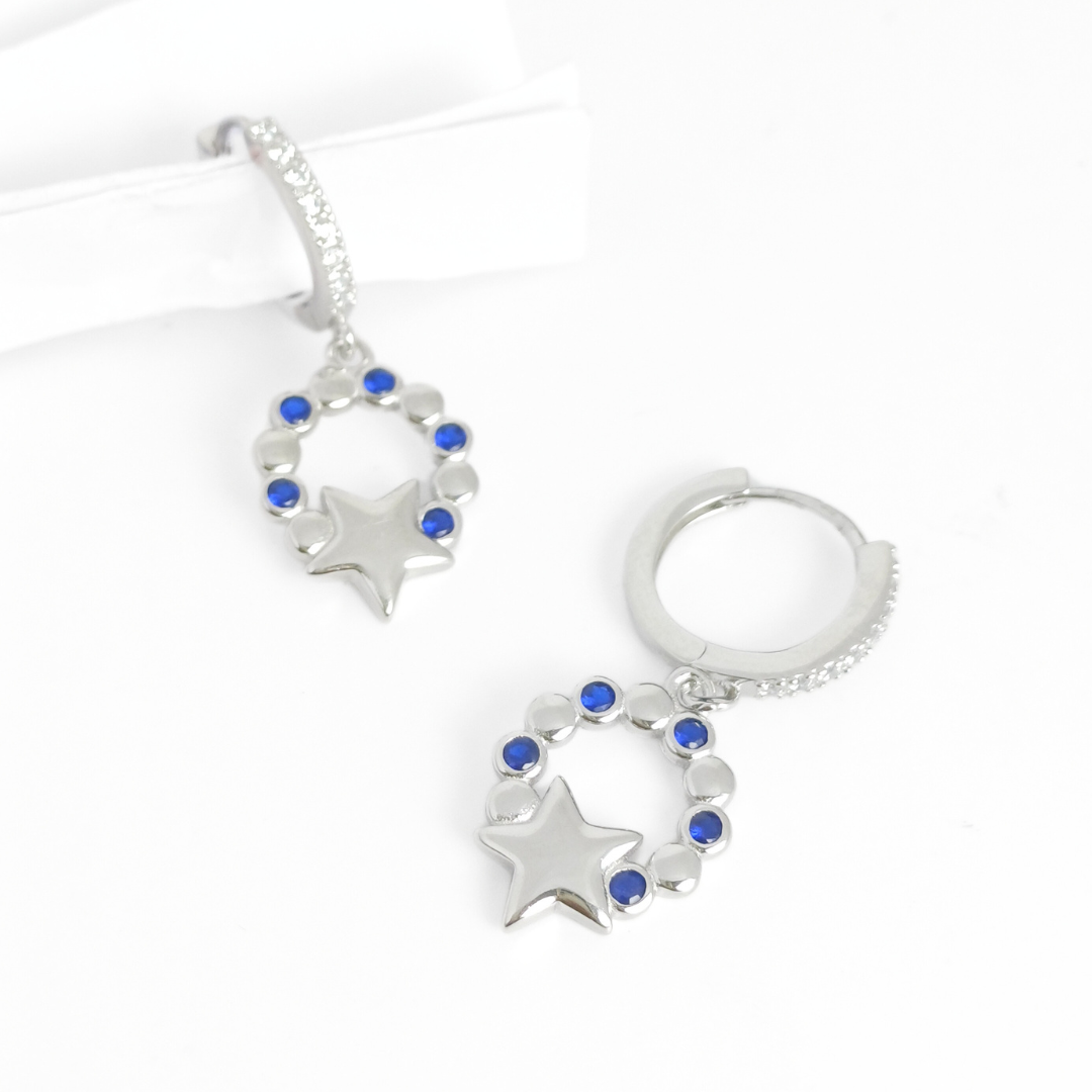 Starry Sky Hoop Earrings Free Size