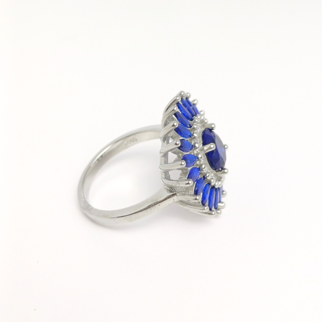 Sunburst Sapphire Ring 14 mm / 5.79 g