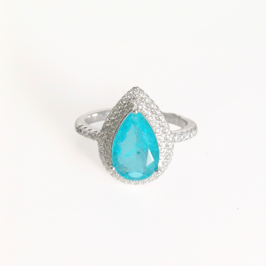 Teal Teardrop Ring 20 mm / 4.51 g