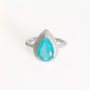 Teal Teardrop Ring 20 mm