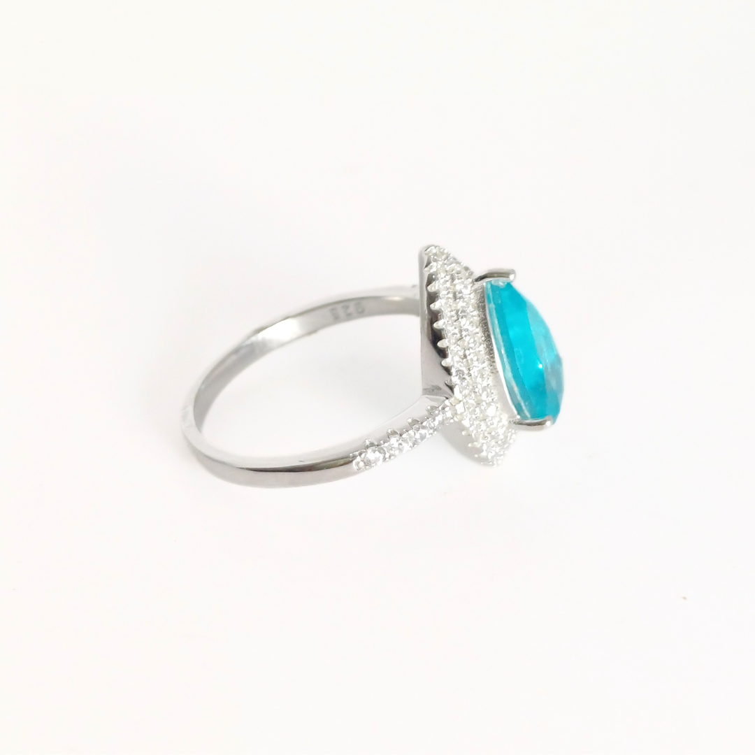 Teal Teardrop Ring 20 mm / 4.51 g