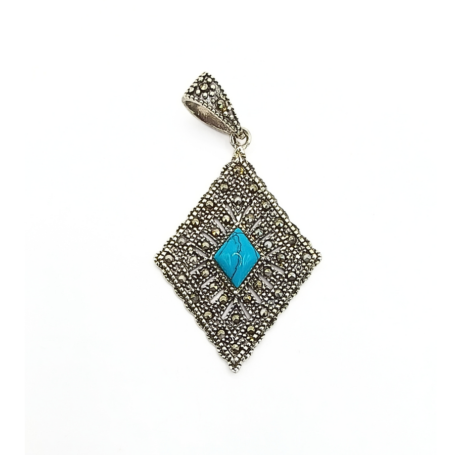 Turquoise Diamond Pendant Free Size