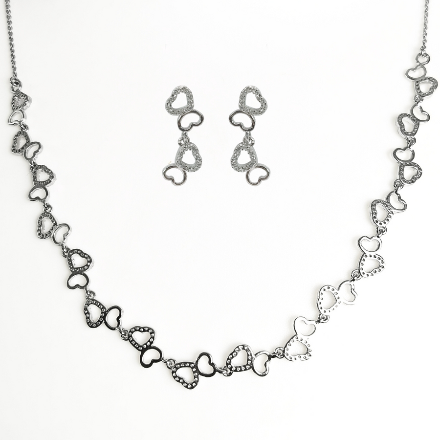 Twin-Flame Hearts Necklace Set 10.11 g