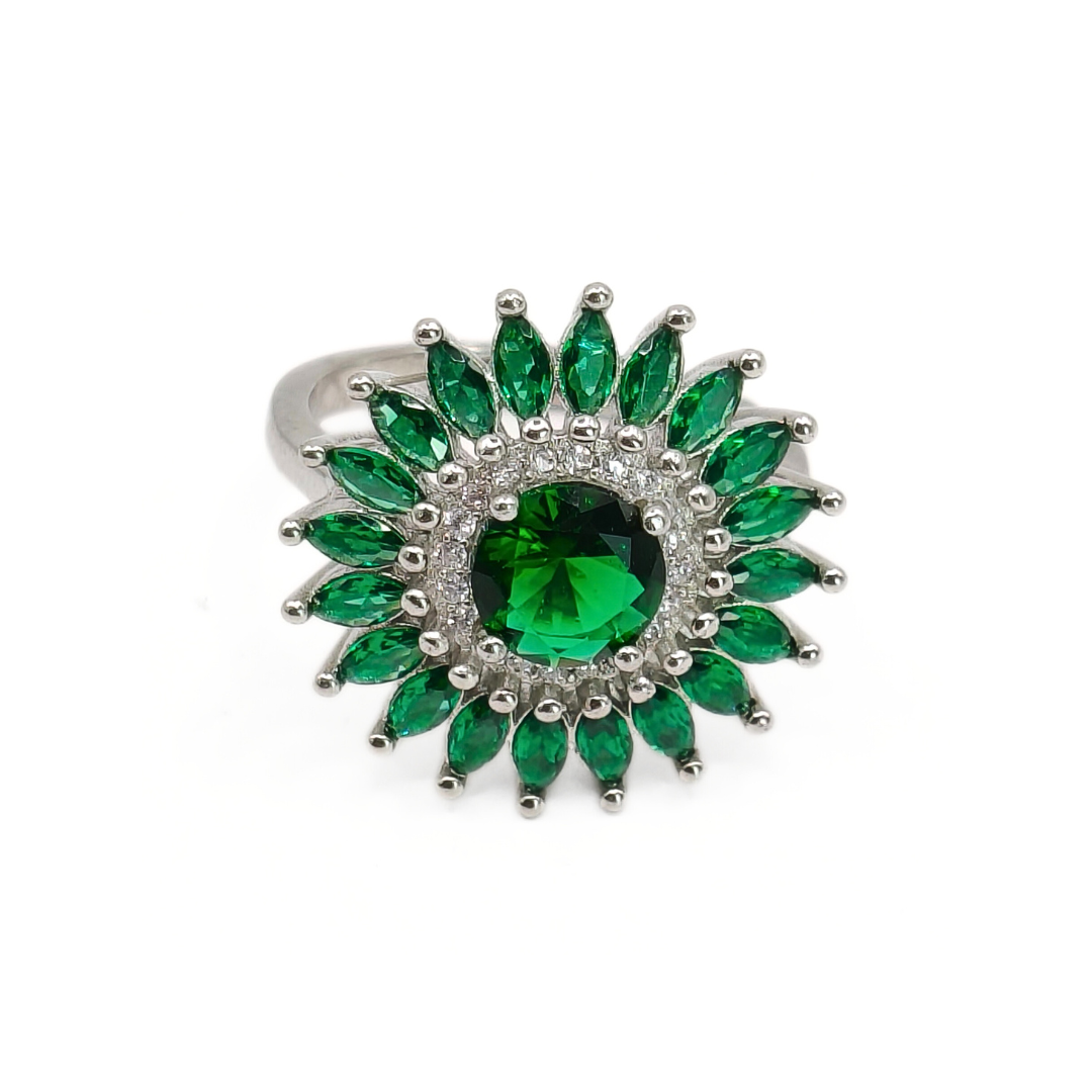 Verdant Sunburst Ring 17 mm / 5.83 g