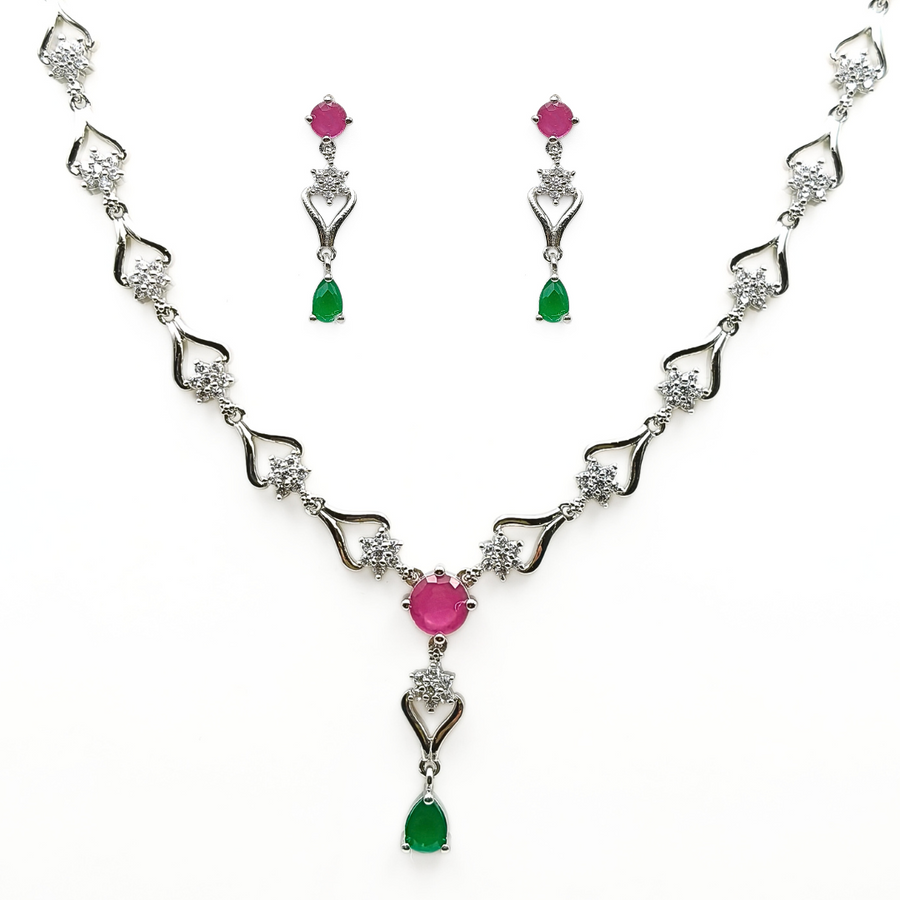 Veridian Rose Necklace Set 20.58 g