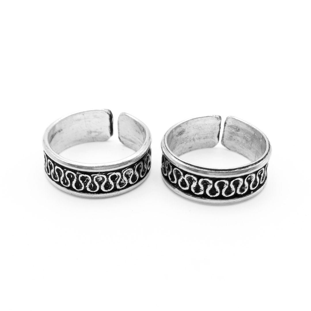 Wavy Rhythms Toe Rings FREE Size / 4.82 g